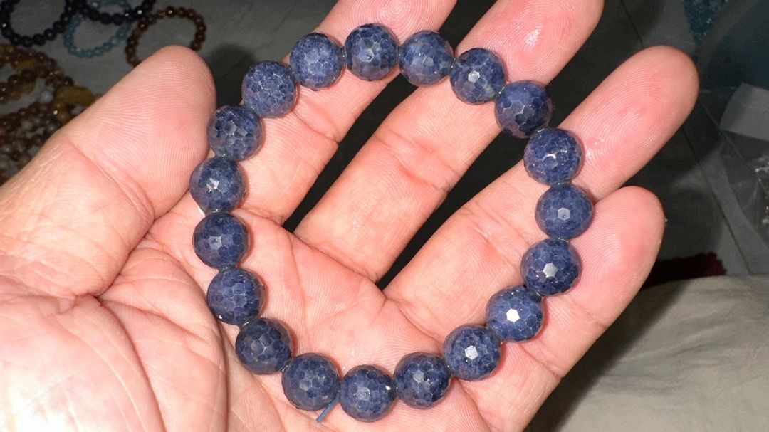 Sapphire Bracelet Stacking Bracelet Unisex Jewelry Hope Bracelet Genuine Blue Sapphire Beads