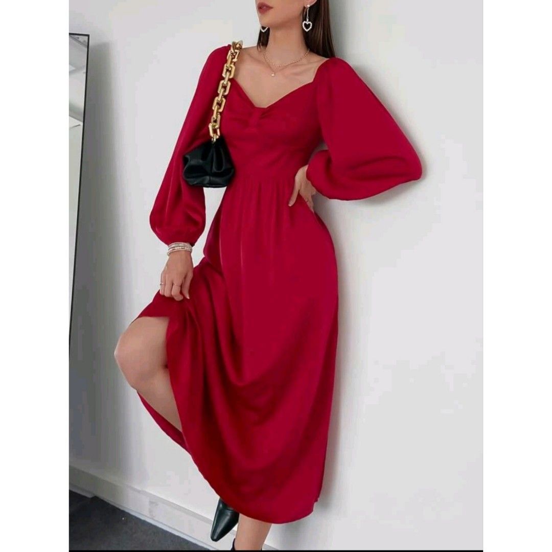 Red dress deals shein