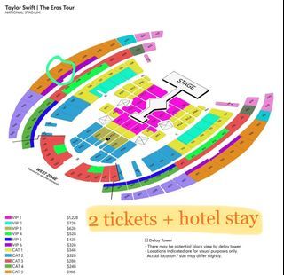Taylor Swift: The Eras Tour Cat 5 Tickets (8/3) + hotel stay