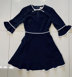 轉賣全新Ted Baker厚磅撞色造型蝴蝶結設計師款洋裝/1號/全新附吊牌