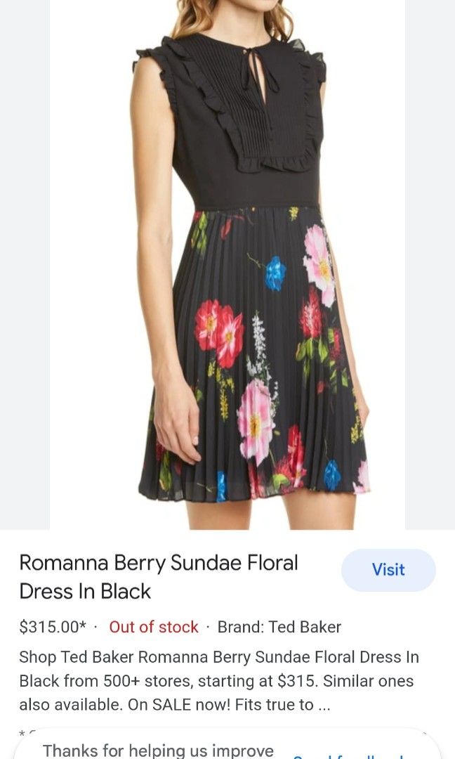 Ted Baker Black Floral Dress Women s Fashion Dresses Sets