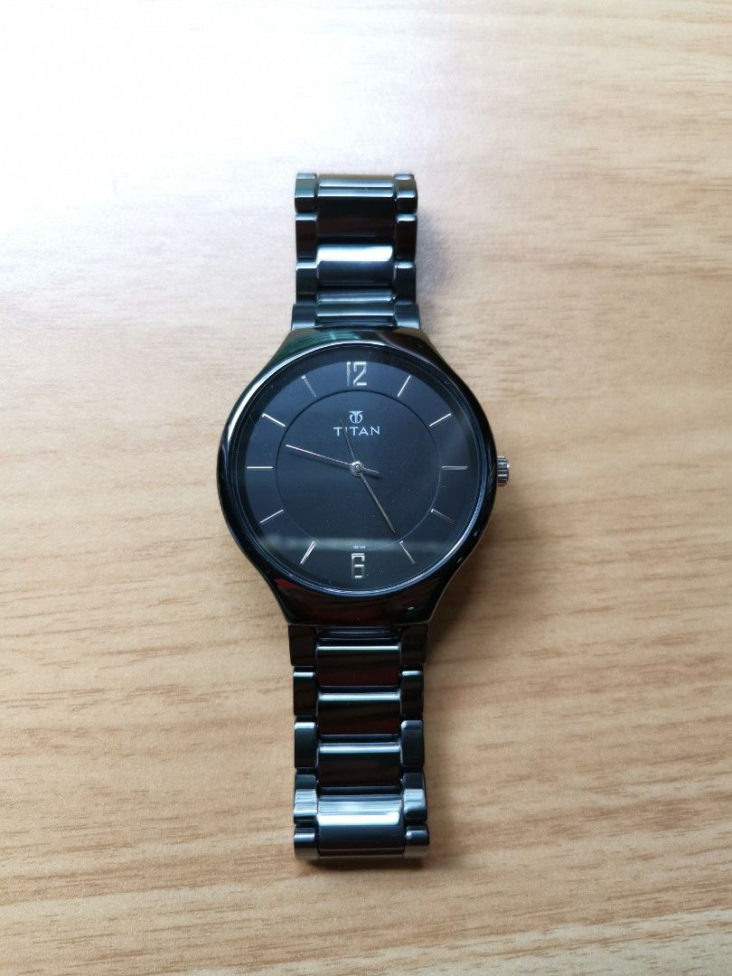 Titan ceramic watch blue hotsell