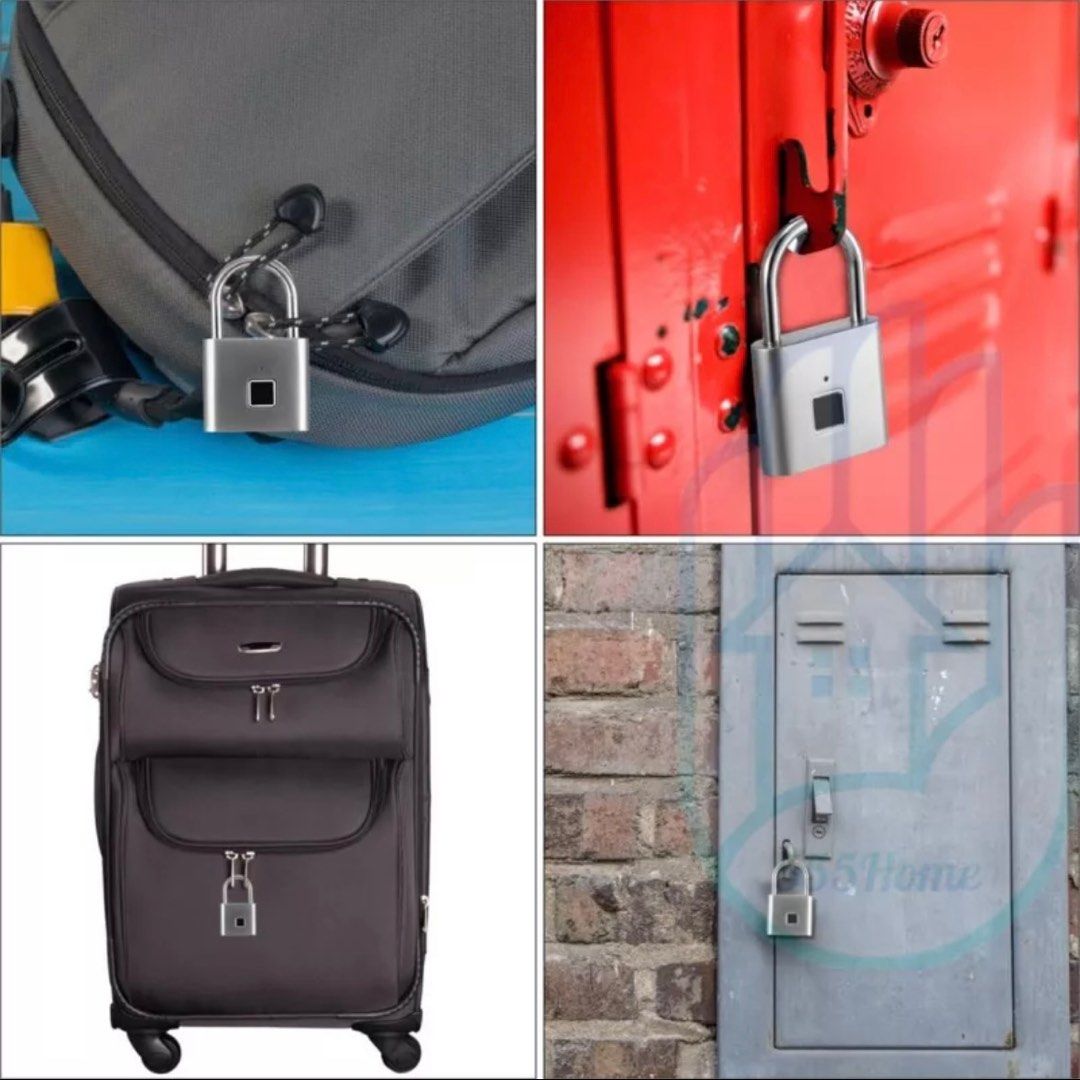 Travel Fingerprint Lock USB Rechargeable Padlock Waterproof