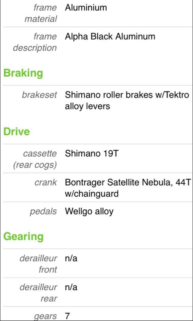 Trek Soho 700c urban city hybrid like FX suitable for teens kids internal Shimano 7 speed nexus gear bicycle bike