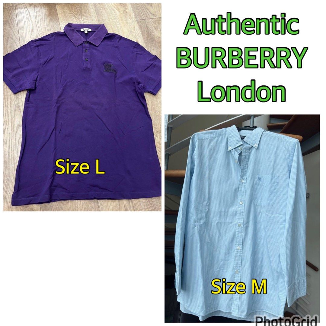 Urgent authentic Burberry for men formal shirt polo shirt Luxury Apparel on Carousell