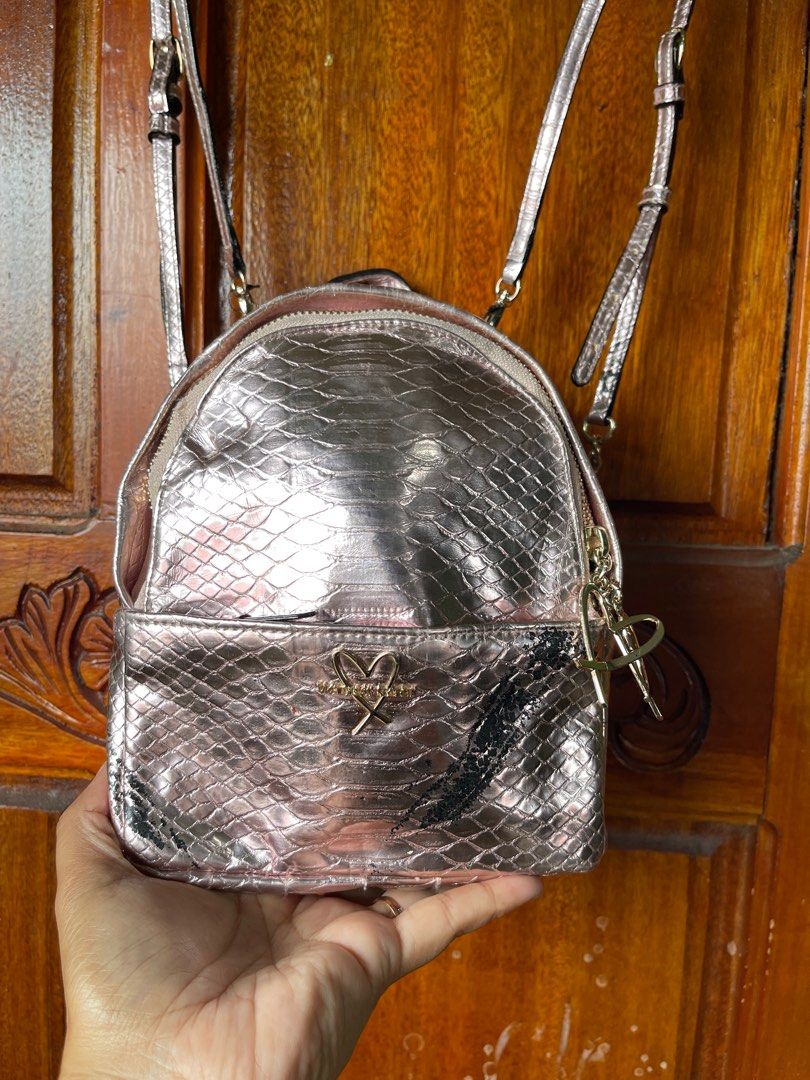 Victoria s Secret Mini Backpack gold pink Women s Fashion Bags Wallets Backpacks on Carousell