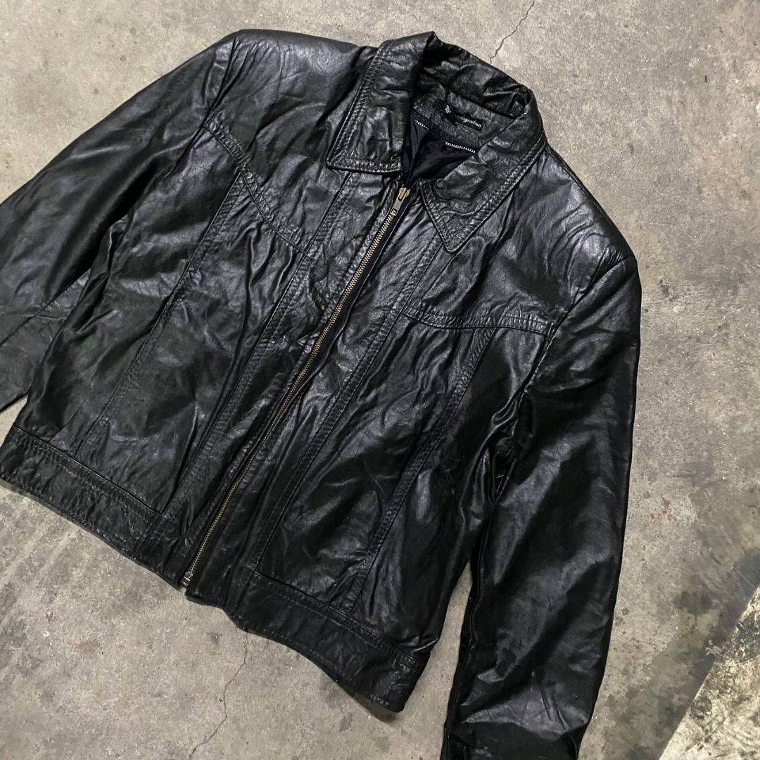 Vintage Real Leather Jacket, Women's Fashion, Coats, Jackets and ...