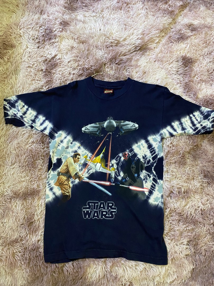 Vintage Star Wars Episode 1: Phantom Menace Tie Dye Shirt, Fesyen