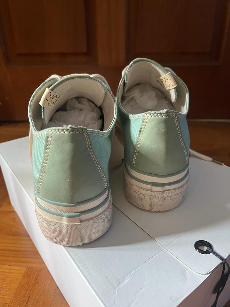 Visvim Skagway lo g patten lt green, 男裝, 鞋, 波鞋- Carousell