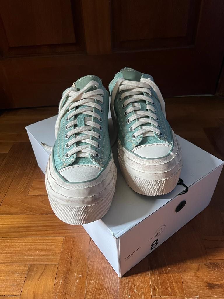 Visvim Skagway lo g patten lt green, 男裝, 鞋, 波鞋- Carousell