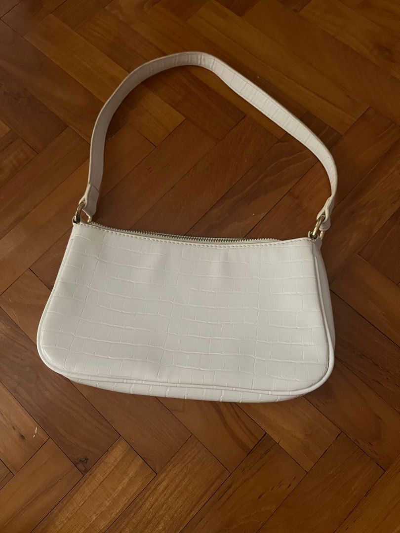 White croc shoulder bag deals