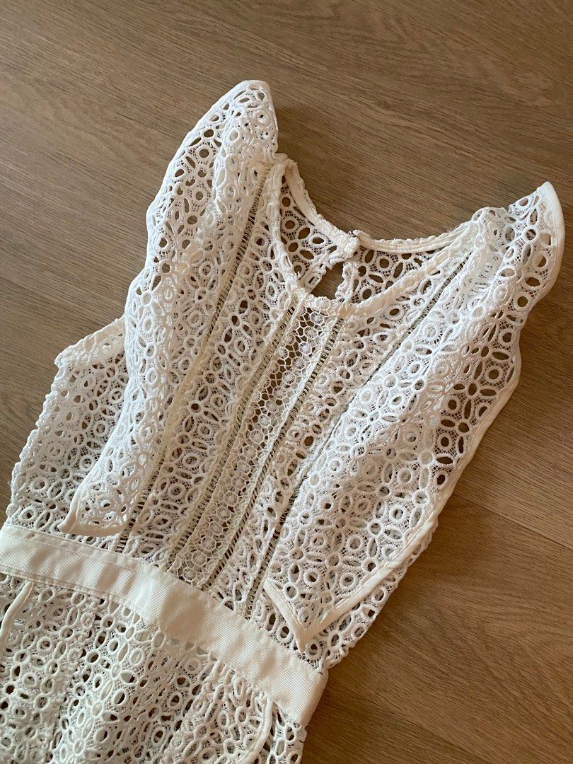 White Crochet Dress Women s Fashion Dresses Sets Dresses on