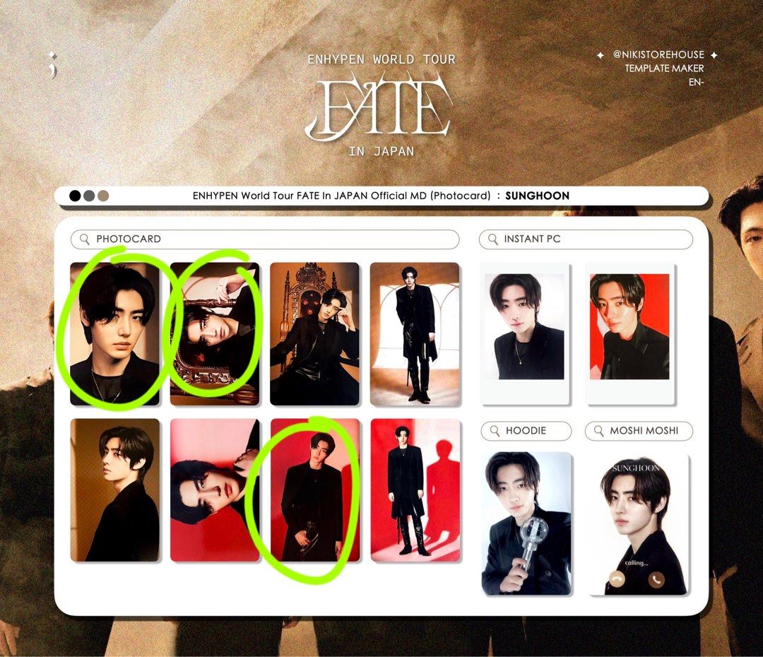 ENHYPEN WALK THE LINE IN JAPAN FATE Trading Cards