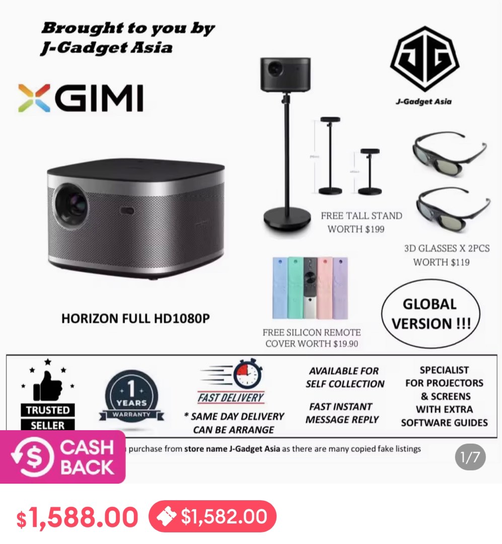 XGIMI Horizon FHD Full HD1080p Smart Projector c/w Original Desktop Pro