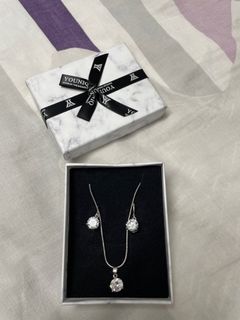 (FREE POS) Youniq Silver Necklace and Earring Set