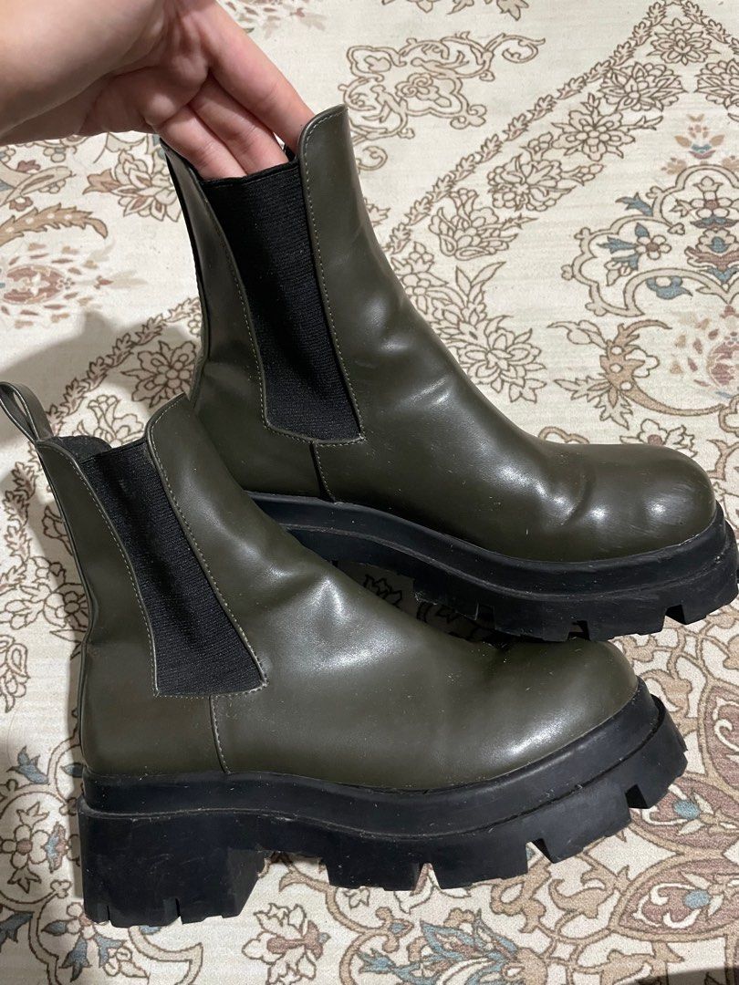 Zara khaki hot sale boots