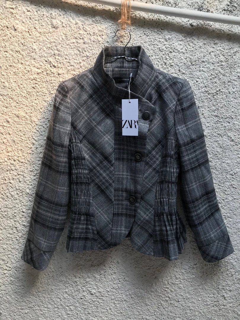 Zara tartan blazer on sale