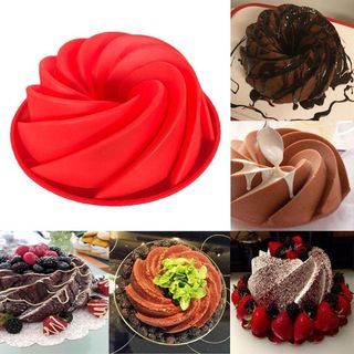 1+1 small and Big Swirl Shape Silicone Butter Cake Mould Baking Tools For Cake Mold Bakery 1+1 Alat Pembakar Acuan Kek Mentega Silikon Bentuk Pusaran Kecil dan Besar Untuk Bakeri Acuan Kek