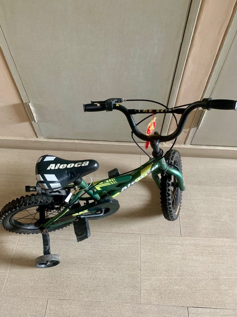 14inch Aleoca Kids Bicycle with training wheels Sports Equipment Bicycles Parts Bicycles on Carousell