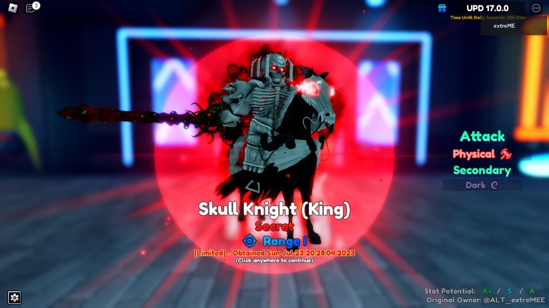 AA Anime Adventures Skull Knight (King) EVO, Video Gaming, Gaming  Accessories, In-Game Products on Carousell