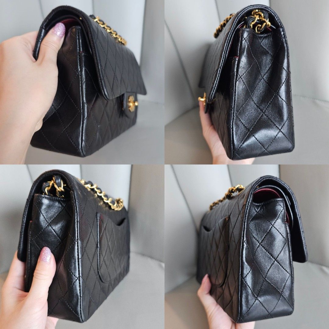 Chanel Vintage Black Patent Jumbo Classic Flap Bag 24K GHW 67239 For Sale  at 1stDibs