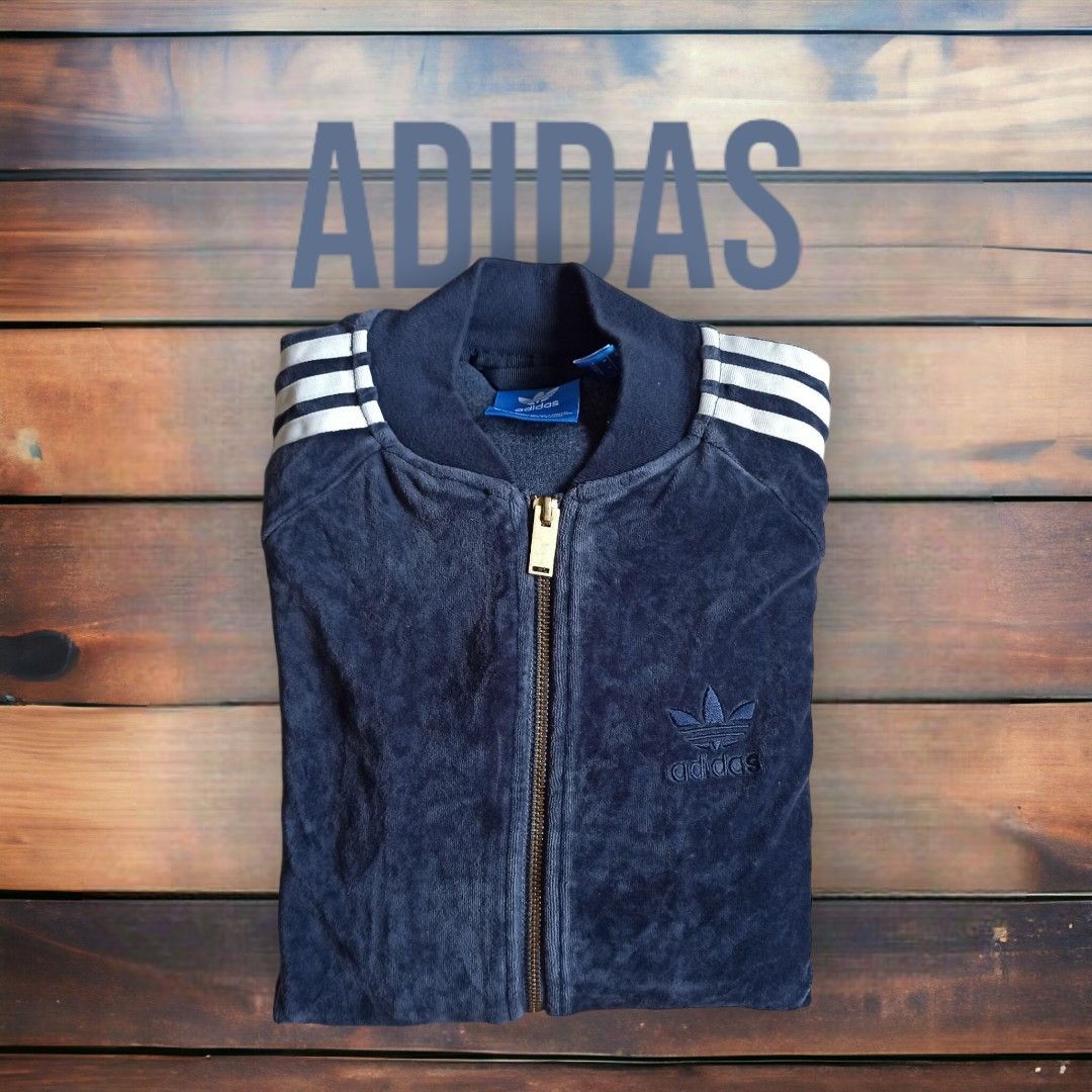 Mens adidas velour jacket hotsell