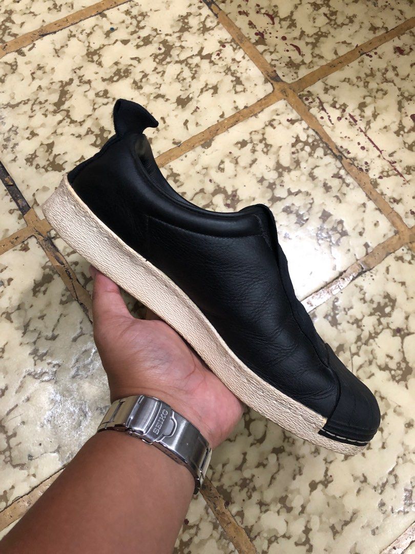 Adidas superstar sale slip on leather