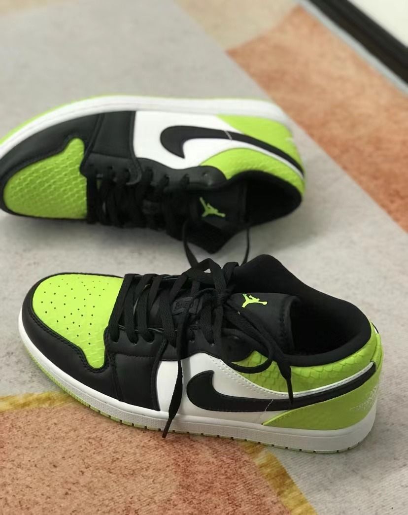 Air Jordan 1 Low vivid green snakeskin Men s Fashion Footwear