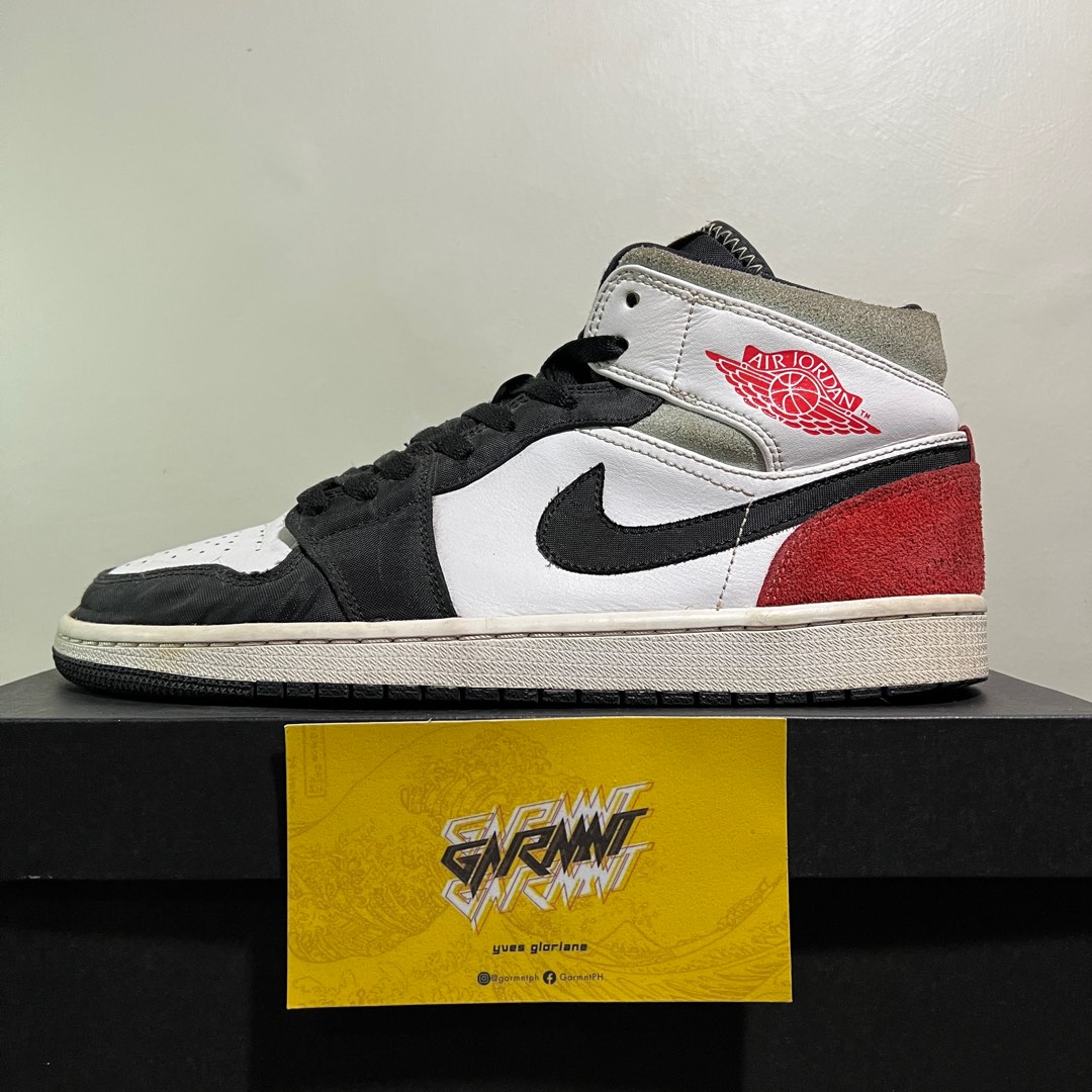 Air Jordan 1 Mid ‘Red Black Toe’, Men's Fashion, Footwear, Sneakers on Carousell