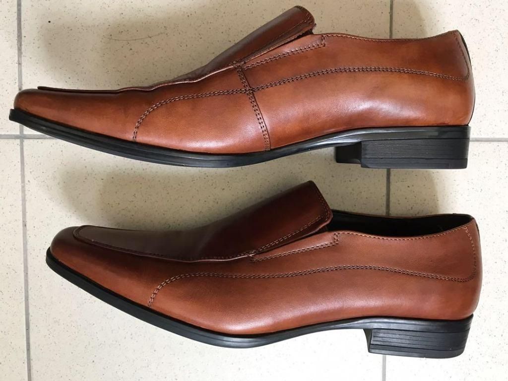 Mens cognac slip online on dress shoes