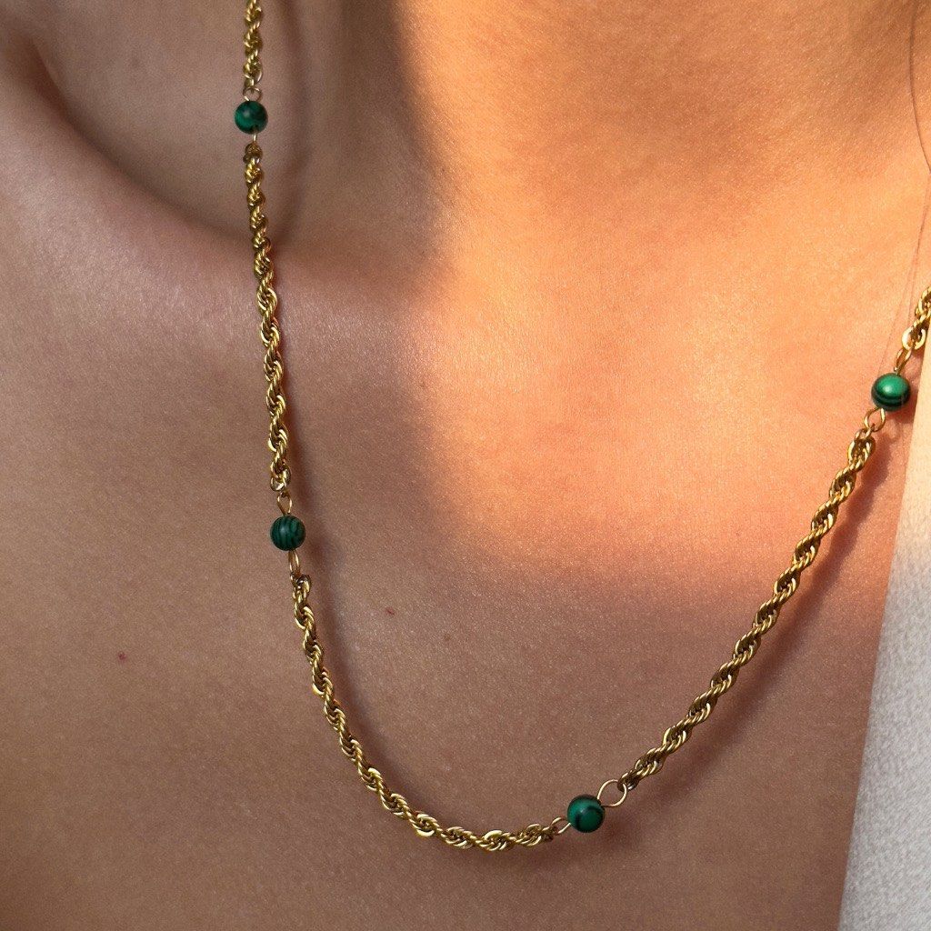 Allure Gold Chain Beaded Necklace Women s Fashion Jewelry