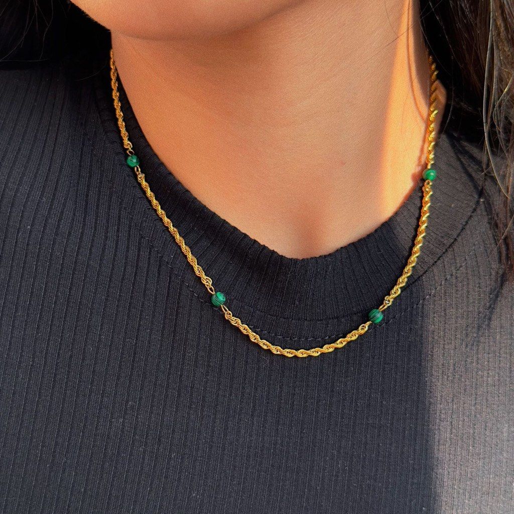 Gold on sale beaded necklace