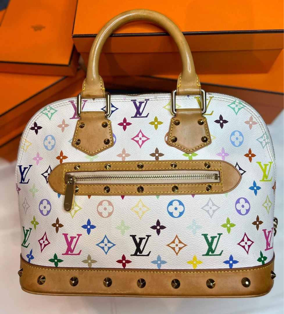 Preowned lv alma multicolor white, Luxury, Bags & Wallets on Carousell