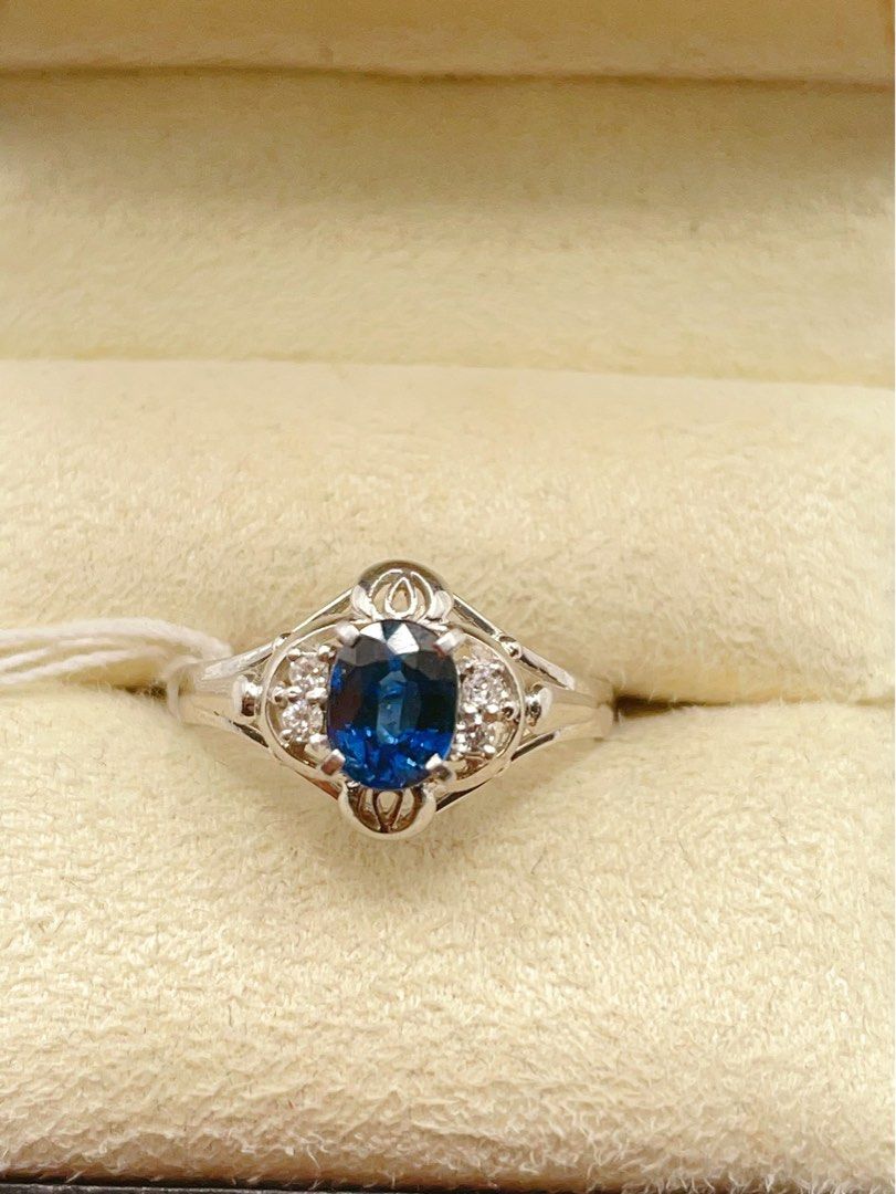 Antique 0.79 Carat Sapphire Diamond Ring Women s Fashion