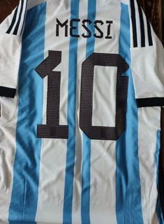 Adidas Messi Argentina 2014 World Cup Final Away Soccer Jersey Shirt L SKU#G75187