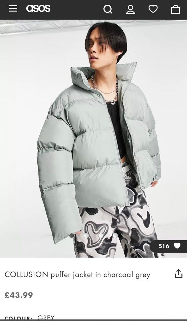 ASOS Collusion Puffer Jacket Men s Fashion Coats Jackets and Outerwear on Carousell