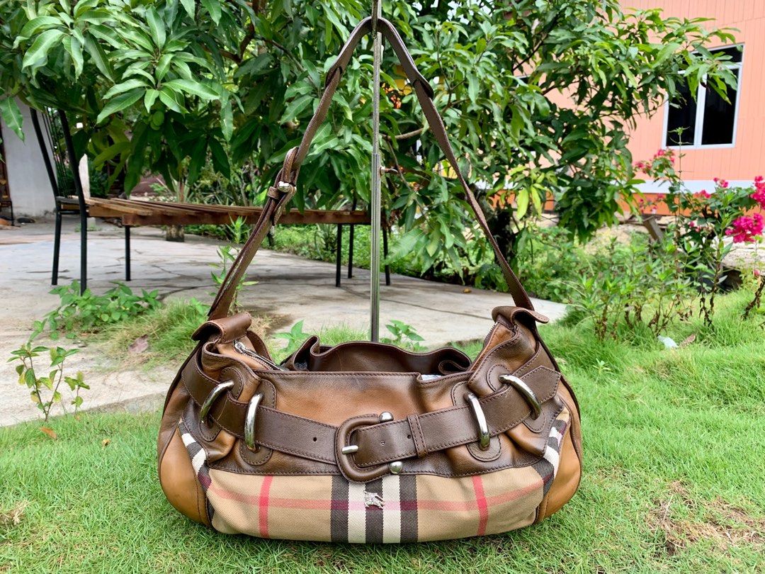 Authentic Burberry House Check Beaton Hobo Bag