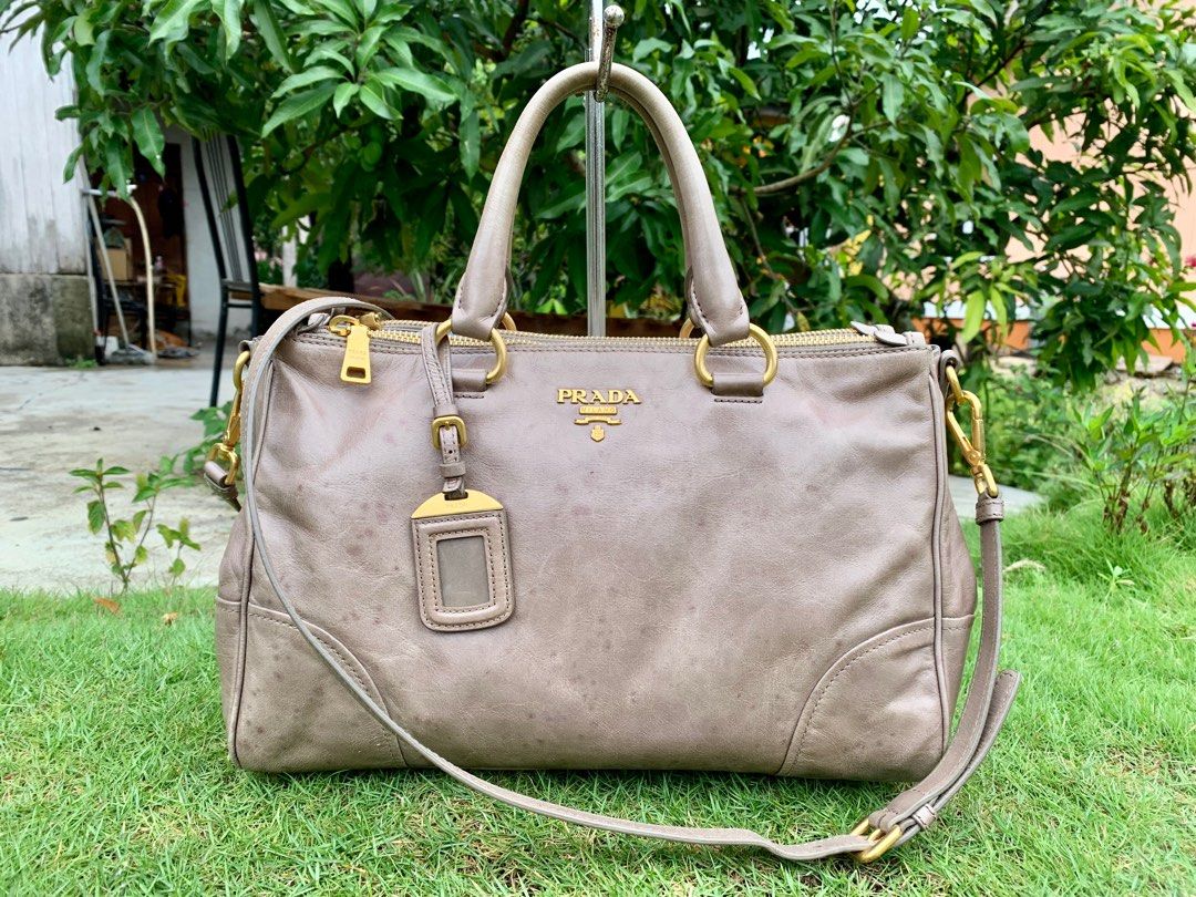 Authentic Prada Vitello Shine Shopping Tote Bag