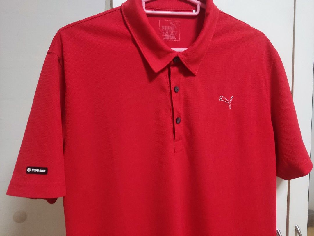 Red puma golf shirt cheap