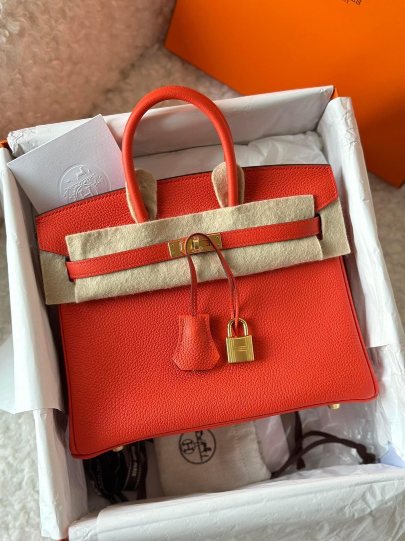 Hermes Birkin 25 Togo Gris Perle GHW Handbag, Y Stamp, 2020