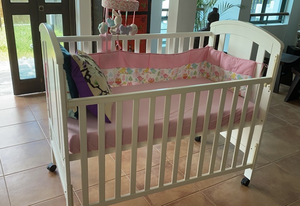 Baby cot with wheels, Babies & Kids, Baby Nursery & Kids Furniture
