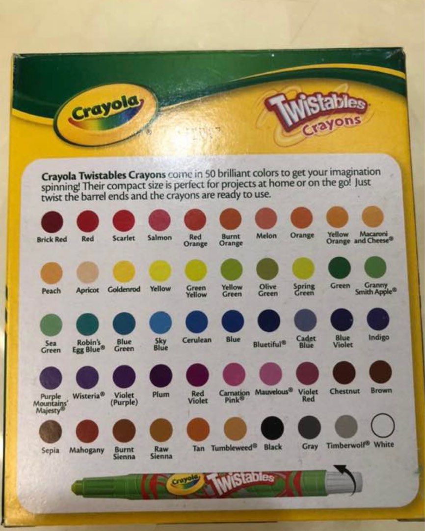 Crayola 50ct Mini Twistable Crayons Coloring Set, Assorted Colors 