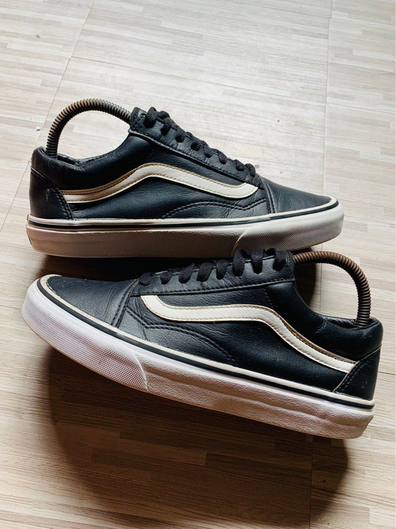 Black leather vans outlet old skool size 7