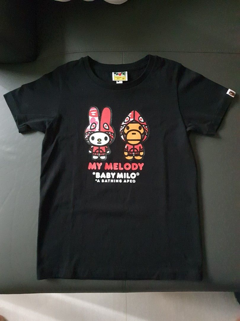A BATHING APE MY MELODY MILO CHOCO HEAD TシャツSサイズホワイト