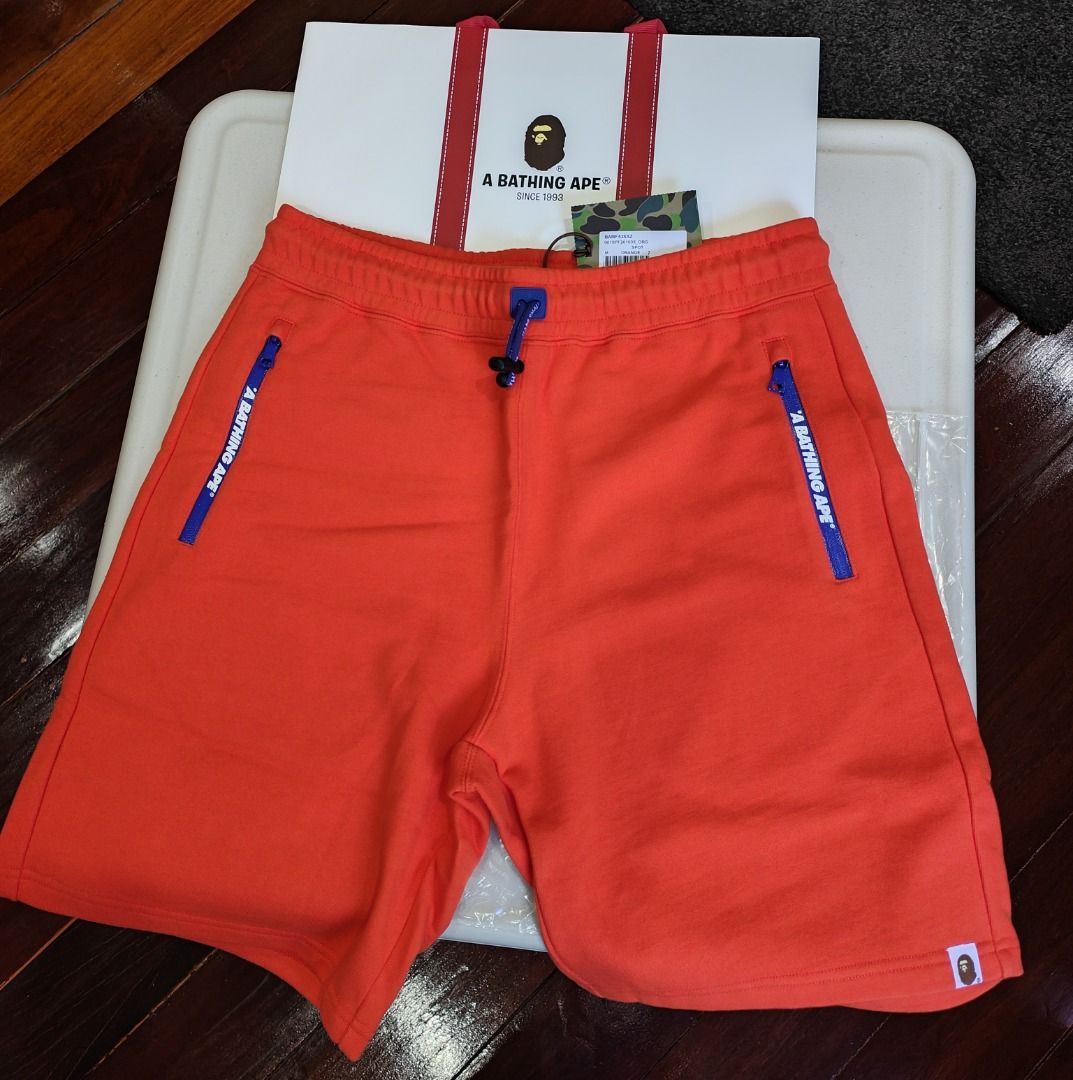 Orange new arrivals bape shorts