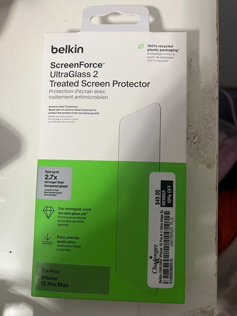 Belkin ScreenForce UltraGlass 2 Iphone 15 Pro Max, Mobile Phones