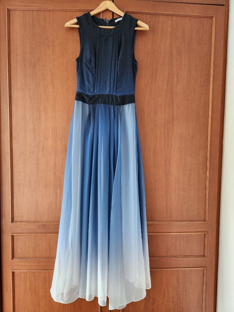 Bernadette Midnight Blue Ombre Maxi Dress, Women's Fashion, Dresses ...