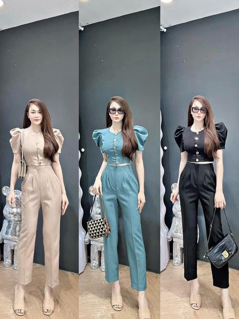Black two piece co-ord office set, Women's Fashion, Dresses & Sets ...