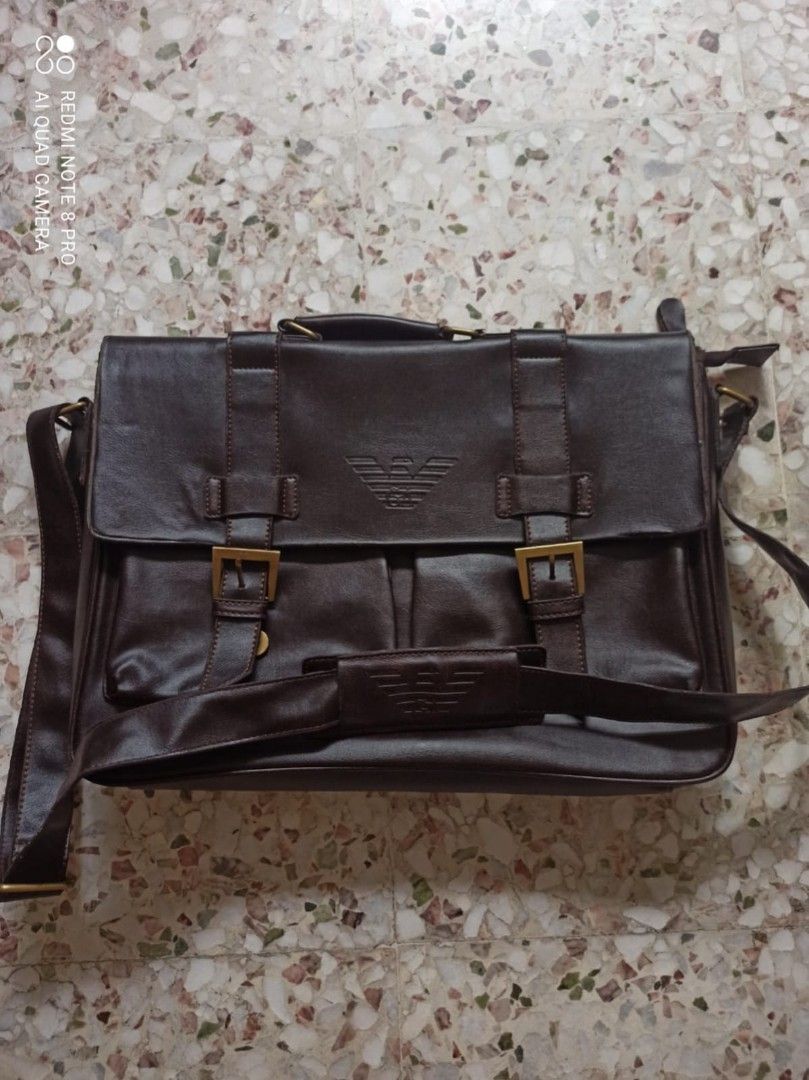 Briefcase leather Giorgio Armani