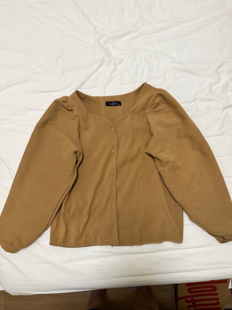 Brown Long Sleeve (Category: Longsleeves) located in Pasig City. Submitted by DeclutterMommaKim (Listing ID 1257509325, Image 2). Description: used once.